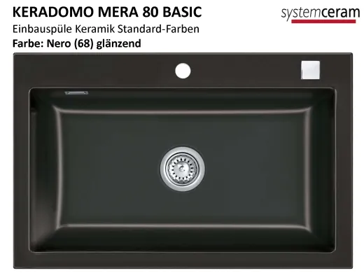 Systemceram KeraDomo MERA 80-BASIC Keramiksple / Einbausple in Standardfarben fr die Kche