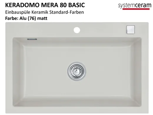 Systemceram KeraDomo MERA 80-BASIC Keramiksple / Einbausple in Standardfarben fr die Kche