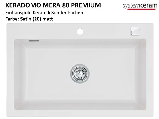 Systemceram KeraDomo MERA 80-PREMIUM Keramiksple / Einbausple in Sonderfarben fr die Kche