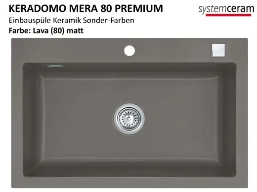 Systemceram KeraDomo MERA 80-PREMIUM Keramiksple / Einbausple in Sonderfarben fr die Kche