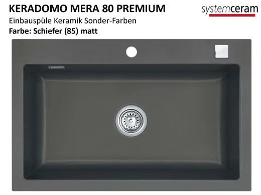 Systemceram KeraDomo MERA 80-PREMIUM Keramiksple / Einbausple in Sonderfarben fr die Kche