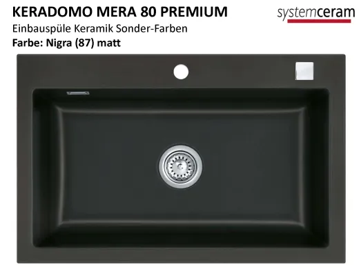 Systemceram KeraDomo MERA 80-PREMIUM Keramiksple / Einbausple in Sonderfarben fr die Kche
