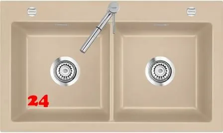 Systemceram KeraDomo MERA TWIN-BASIC Keramiksple / Einbausple in Standardfarben fr die Kche