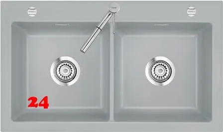 Systemceram KeraDomo MERA TWIN-PREMIUM Keramiksple / Einbausple in Sonderfarben fr die Kche