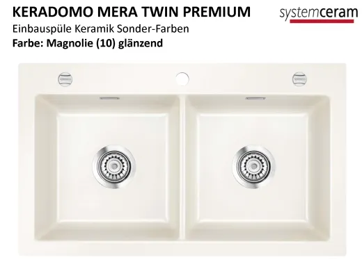 Systemceram KeraDomo MERA TWIN-PREMIUM Keramiksple / Einbausple in Sonderfarben fr die Kche