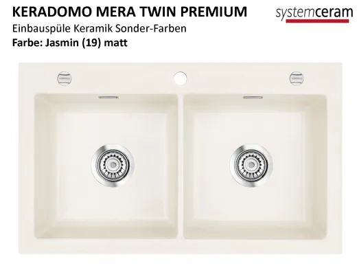 Systemceram KeraDomo MERA TWIN-PREMIUM Keramiksple / Einbausple in Sonderfarben fr die Kche