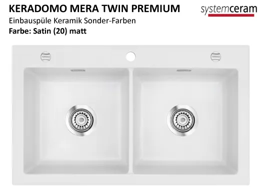 Systemceram KeraDomo MERA TWIN-PREMIUM Keramiksple / Einbausple in Sonderfarben fr die Kche