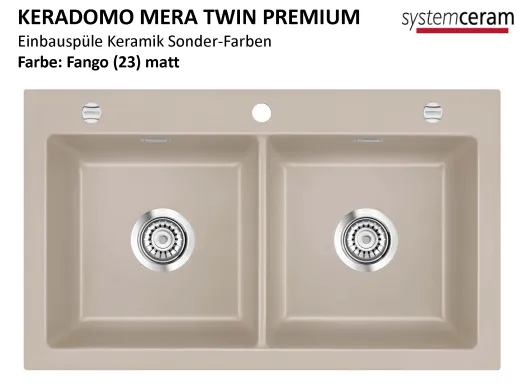 Systemceram KeraDomo MERA TWIN-PREMIUM Keramiksple / Einbausple in Sonderfarben fr die Kche