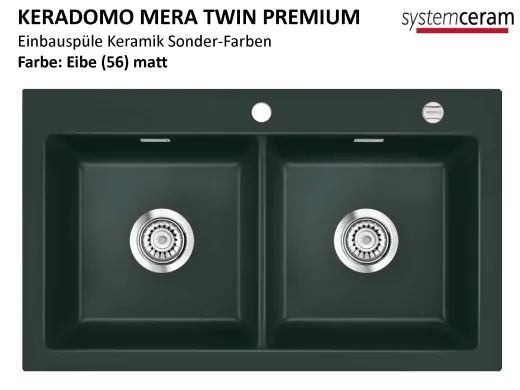 Systemceram KeraDomo MERA TWIN-PREMIUM Keramiksple / Einbausple in Sonderfarben fr die Kche