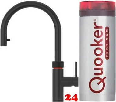 ✅ QUOOKER FLEX VAQ PRO3 Einhebelmischer Zugauslauf Schwarz matt PVD & 100C Armatur Kochendwasserhahn (PRO3FXRBLK)