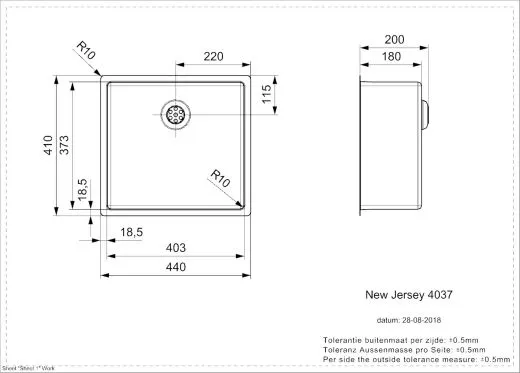 ✅ REGINOX Kchensple New Jersey 40x37 (L) Comfort Einbausple Edelstahl 3 in 1 mit Flachrand Siebkorb als Stopfenventil