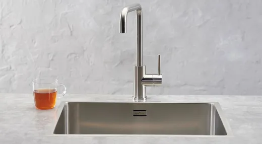 REGINOX K�chensp�le New Jersey 34x37+18x37 (L) Comfort Becken links Einbausp�le Edelstahl 3 in 1 mit Siebkorb als Stopfenventil