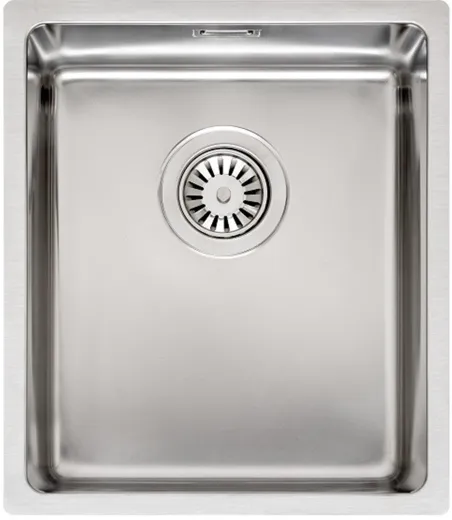 REGINOX Kchensple Houston 34x40 Einbausple Edelstahl 3 in 1 mit Flachrand Siebkorb als Stopfenventil
