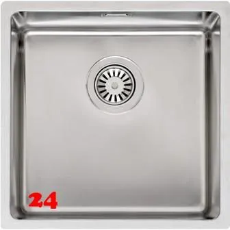 REGINOX Kchensple Houston 40x40 Einbausple Edelstahl 3 in 1 mit Flachrand Siebkorb als Stopfenventil