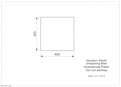 REGINOX Kchensple Houston 40x40 Einbausple Edelstahl 3 in 1 mit Flachrand Siebkorb als Stopfenventil