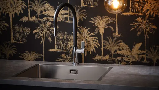 REGINOX K�chensp�le Houston 50x40 Einbausp�le Edelstahl 3 in 1 mit Flachrand Siebkorb als Stopfenventil