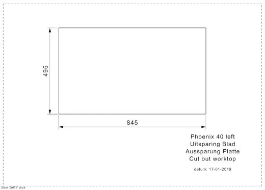 REGINOX Kchensple Phoenix 40 (L) Becken links Einbausple Edelstahl mit Flachrand Siebkorb als Drehexcenterventil