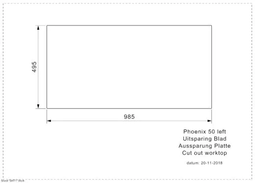 REGINOX Kchensple Phoenix 50 (L) Becken links Einbausple Edelstahl mit Flachrand Siebkorb als Drehexcenterventil