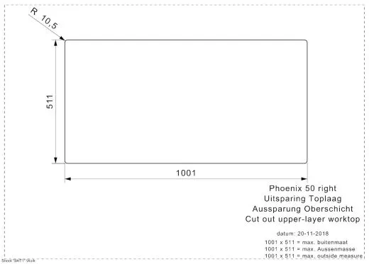 REGINOX Kchensple Phoenix 50 (L) Becken rechts Einbausple Edelstahl mit Flachrand Siebkorb als Drehexcenterventil