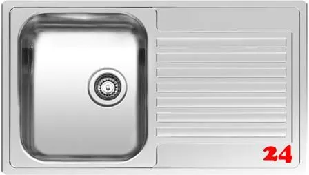 REGINOX Kchensple Centurio 10 (L) Einbausple Edelstahl mit Flachrand Siebkorb als Stopfenventil