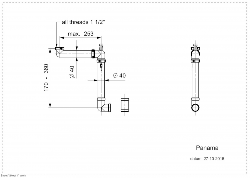 REGINOX Panama Siphon R27431 Platzsparender Ablaufkanal / Traps / Geruchsverschluss