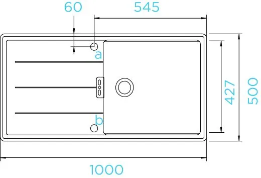 SCHOCK Kchensple Tia D-100L Cristadur Nano-Granitsple / Einbausple mit Drehexcenter