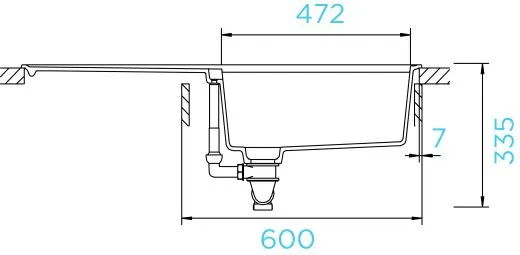 SCHOCK Kchensple Tia D-100L Cristadur Nano-Granitsple / Einbausple mit Drehexcenter