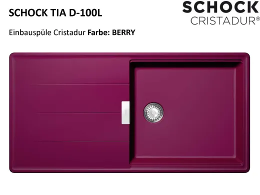 SCHOCK Kchensple Tia D-100L Cristadur Nano-Granitsple / Einbausple mit Drehexcenter