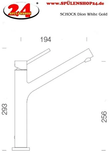 SCHOCK Kchenarmatur Dion White Gold Einhebelmischer Oberflche: Goldfarben mit Festauslauf 120 schwenkbarer Auslauf