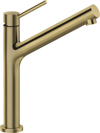 SCHOCK Kchenarmatur Dion White Gold Einhebelmischer Oberflche: Goldfarben mit Festauslauf 120 schwenkbarer Auslauf