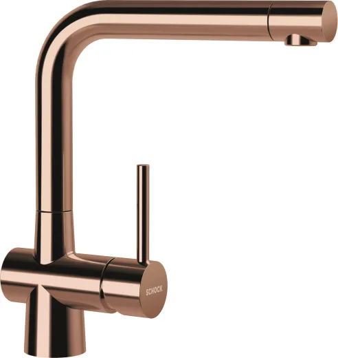 SCHOCK Kchenarmatur Laios Copper Einhebelmischer Oberflche: Kupferfarben mit Festauslauf 360 schwenkbarer Auslauf