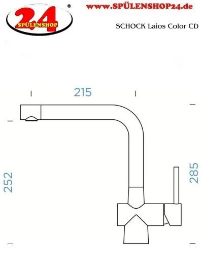 ❎ SCHOCK Kchenarmatur Laios Cristadur Classic Line Einhebelmischer Festauslauf 360 schwenkbarer Auslauf
