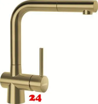 SCHOCK Kchenarmatur Laios White Gold Einhebelmischer Oberflche: Goldfarben mit Zugauslauf 360 schwenkbarer Auslauf mit Schlauchbrause