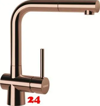 SCHOCK Kchenarmatur Laios Copper Einhebelmischer Kupferfarben mit Zugauslauf 360 schwenkbar mit Schlauchbrause