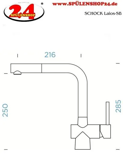 SCHOCK Kchenarmatur Laios Copper Einhebelmischer Kupferfarben mit Zugauslauf 360 schwenkbar mit Schlauchbrause