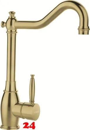 SCHOCK Kchenarmatur Resi White Gold Einhebelmischer Goldfarben mit Festauslauf 360 schwenkbarer Auslauf in Nostalgieoptik