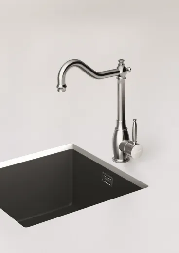 SCHOCK Kchenarmatur Resi White Gold Einhebelmischer Goldfarben mit Festauslauf 360 schwenkbarer Auslauf in Nostalgieoptik