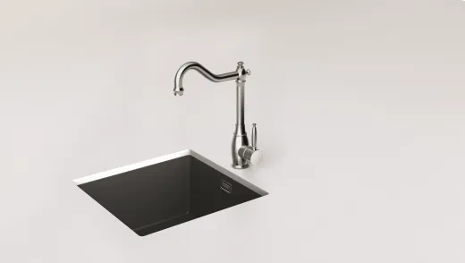 SCHOCK Kchenarmatur Resi White Gold Einhebelmischer Goldfarben mit Festauslauf 360 schwenkbarer Auslauf in Nostalgieoptik