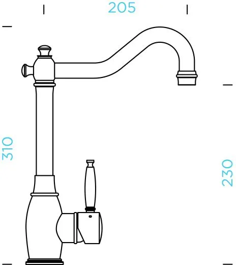 SCHOCK Kchenarmatur Resi White Gold Einhebelmischer Goldfarben mit Festauslauf 360 schwenkbarer Auslauf in Nostalgieoptik