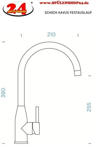 SCHOCK Kchenarmatur Kavus Cristalite Basic Line Einhebelmischer Festauslauf 360 schwenkbarer Auslauf