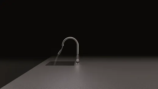 SCHOCK Kchenarmatur Kavus Cristalite Basic Line Einhebelmischer Zugauslauf 360 schwenkbarer Auslauf mit Schlauchbrause