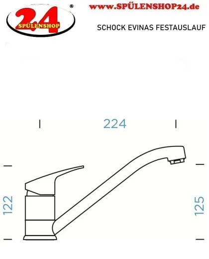 SCHOCK Kchenarmatur Evinas EDM Einhebelmischer Edelstahl massiv mit Festauslauf 360 schwekbarer Auslauf