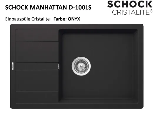 SCHOCK Kchensple Manhattan D-100LS Cristalite Granitsple / Einbausple Basic Line mit Drehexcenter