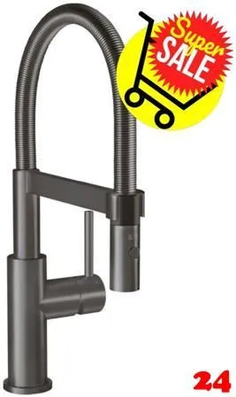 ✅ Villeroy & Boch Kchenarmatur Steel Expert Compact Einhebelmischer Anthracite (PVD) mit Pendelbrause