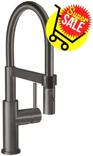 ✅ Villeroy & Boch Kchenarmatur Steel Expert Compact Einhebelmischer Anthracite (PVD) mit Pendelbrause