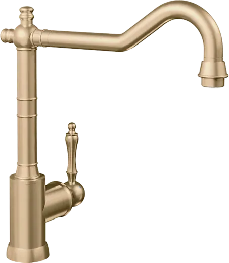 Villeroy & Boch Kchenarmatur Avia 2.0 Einhebelmischer Goldfarben (PVD) mit Festauslauf Nostalgieoptik