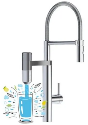 FRANKE Vital Festauslauf Einhebelmischer mit 3-Stufen Kapsel Trinkwasserfiltersystem 360 schwenkbarer Auslauf