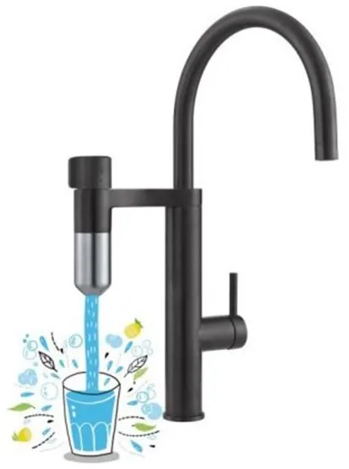 ✅ FRANKE Vital Festauslauf Schwarz matt / ESO Einhebelmischer mit 3-Stufen Kapsel Trinkwasserfiltersystem 360 schwenkbarer Auslauf