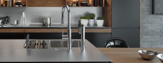 FRANKE Armatur Standalone Vital Chrom / Gun Metal 3-Stufen Kapsel Trinkwasserfiltersystem 360 schwenkbarer Auslauf