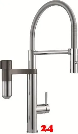 FRANKE Vital Semi Pro Einhebelmischer Pendelbrause mit 3-Stufen Kapsel Trinkwasserfiltersystem 360 schwenkbarer Auslauf